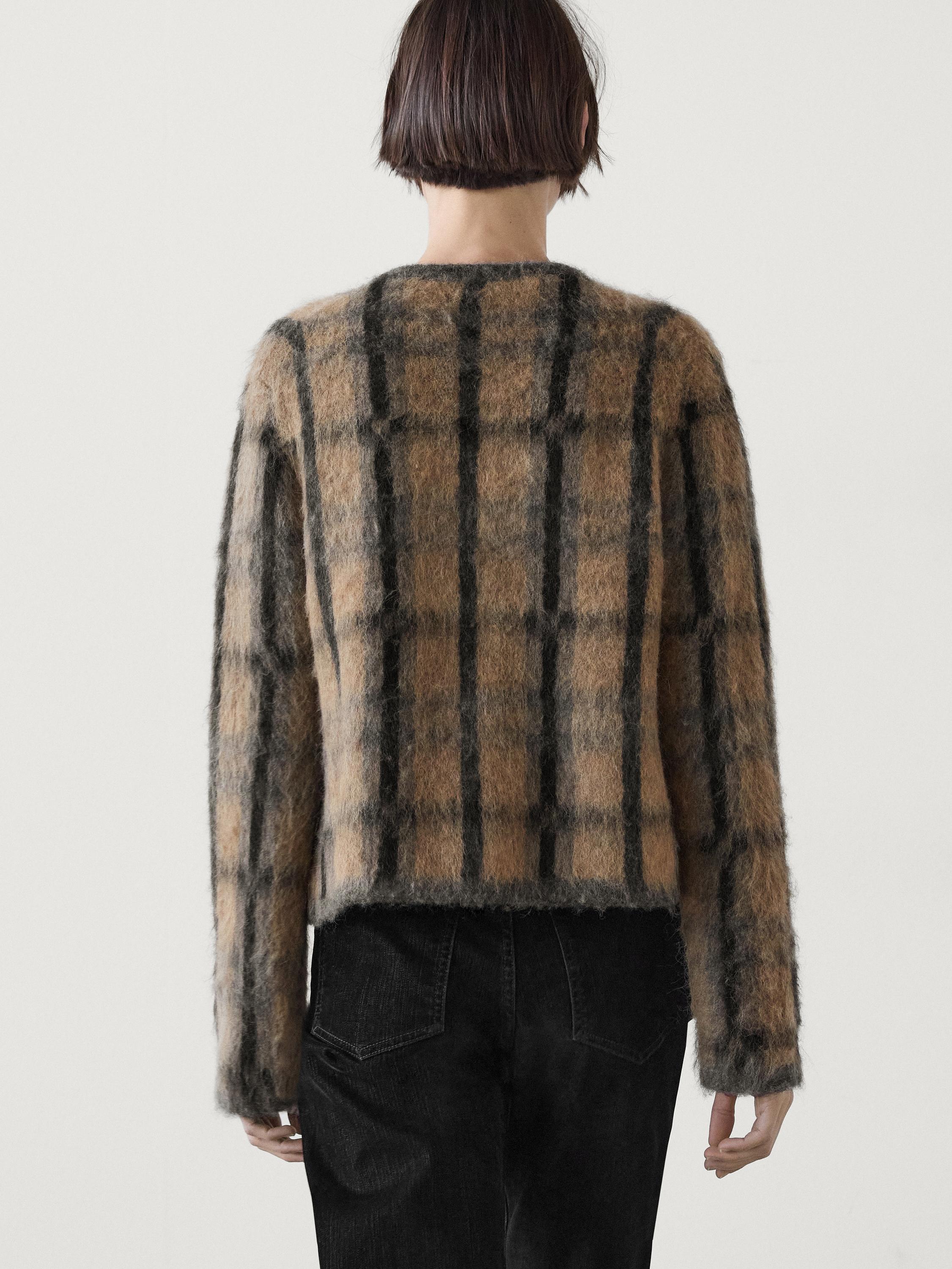 MD Kareli Yün ve Alpaka Karışımlı Hırka