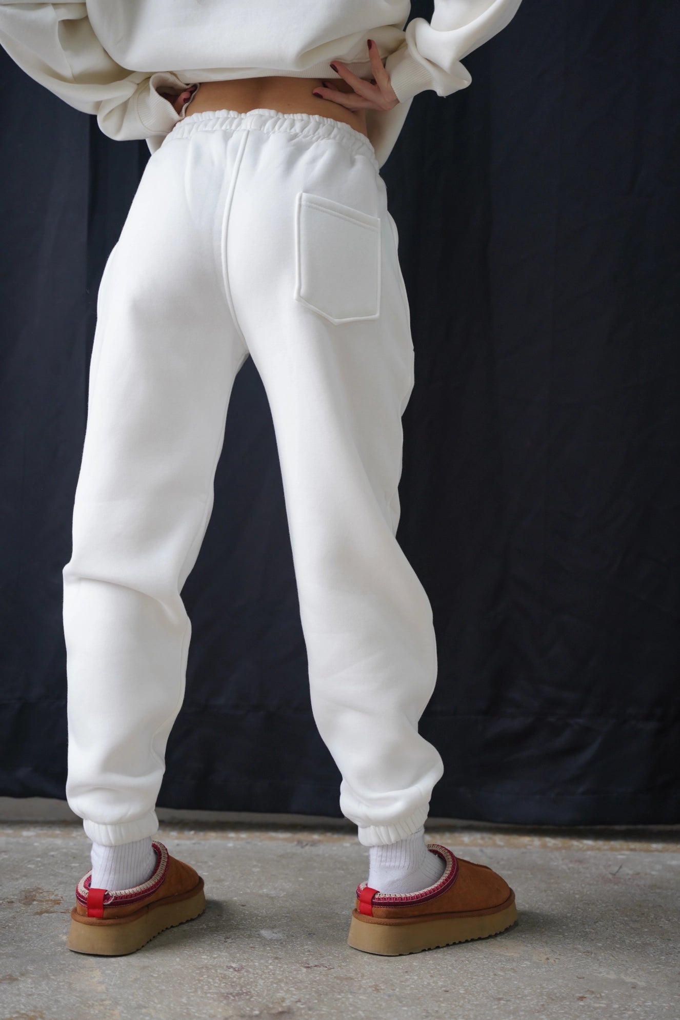 Premium 450 GSM Oversize Eşofman Altı - Beyaz