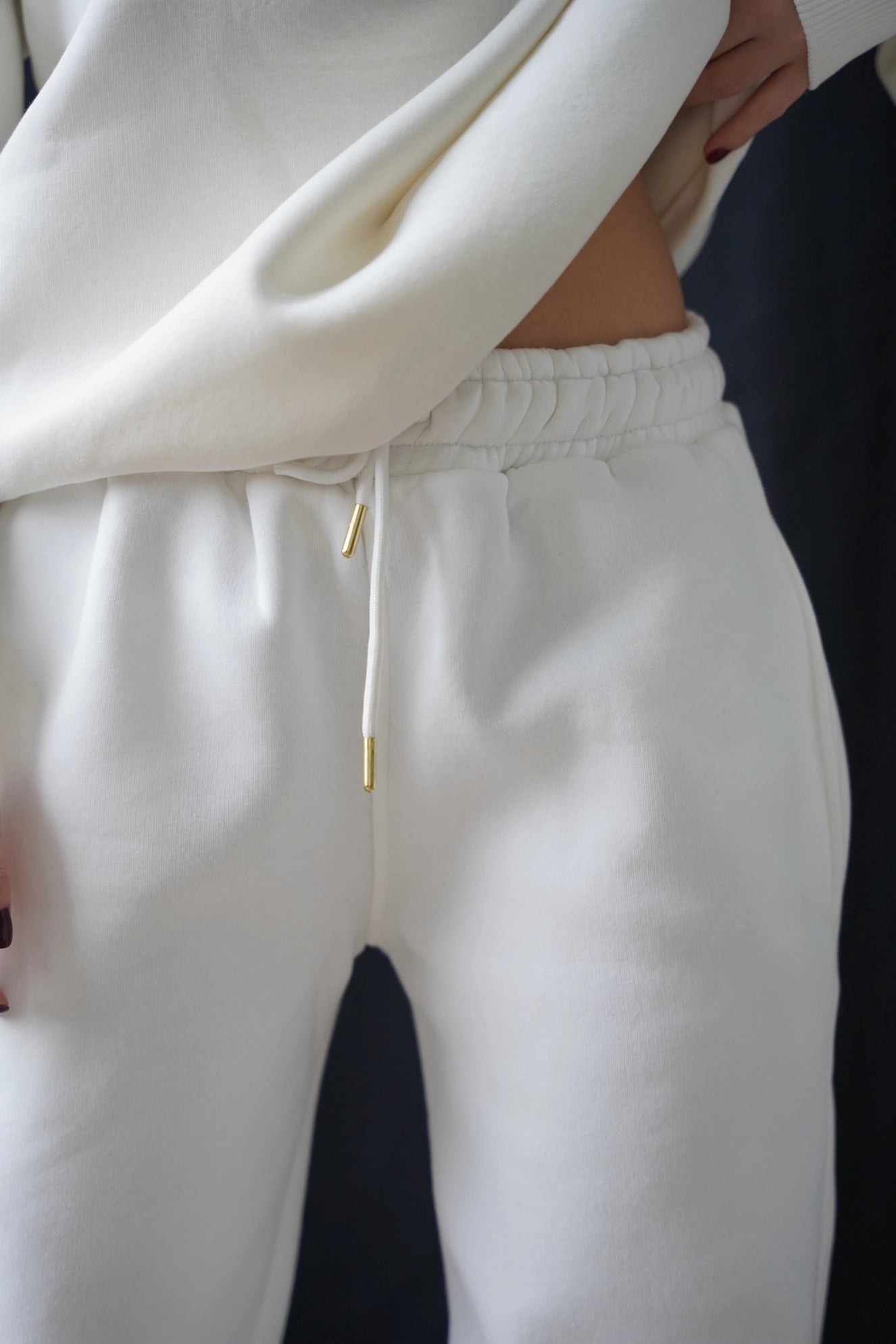 Premium 450 GSM Oversize Eşofman Altı - Beyaz