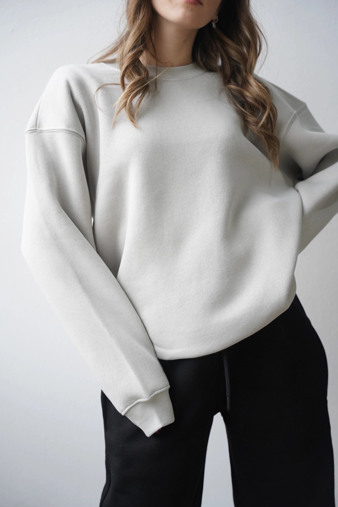 Premium 450 GSM Oversize Sweatshirt - Açık Gri