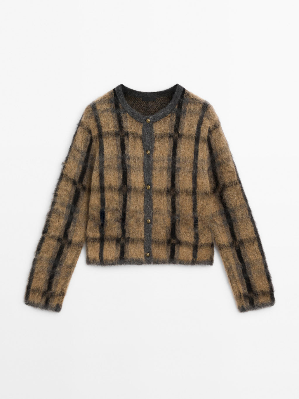 MD Kareli Yün ve Alpaka Karışımlı Hırka