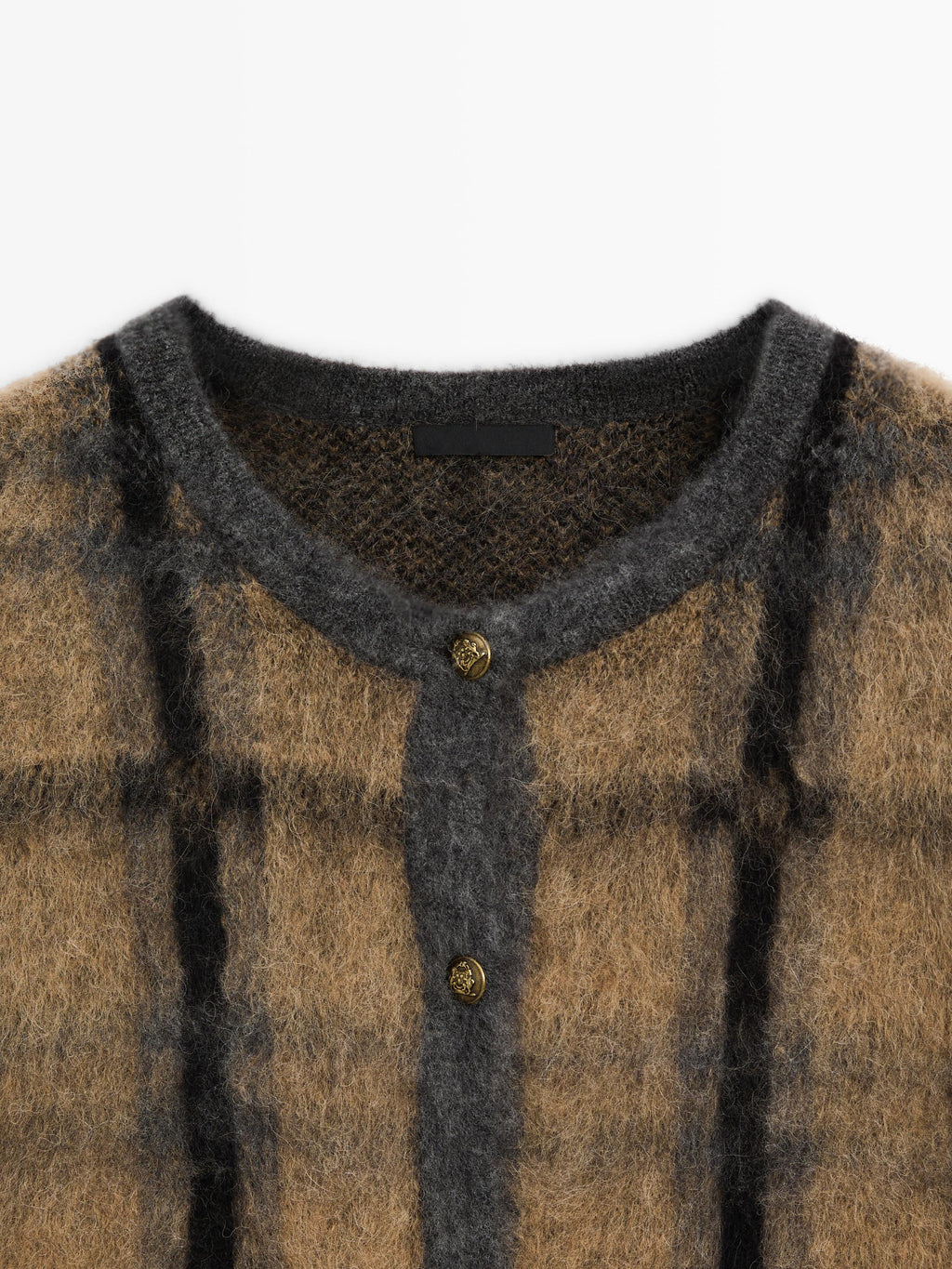 MD Kareli Yün ve Alpaka Karışımlı Hırka