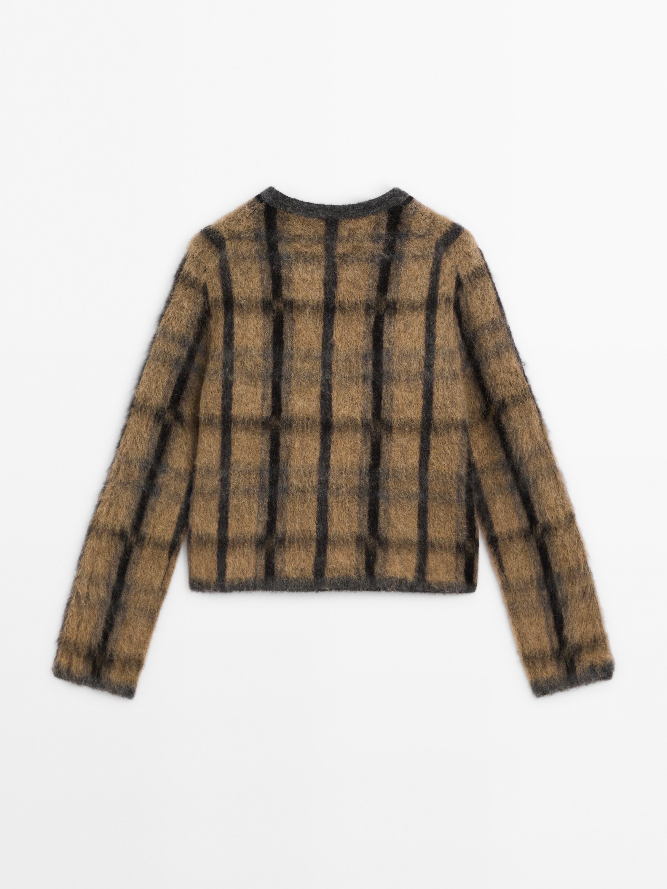 MD Kareli Yün ve Alpaka Karışımlı Hırka