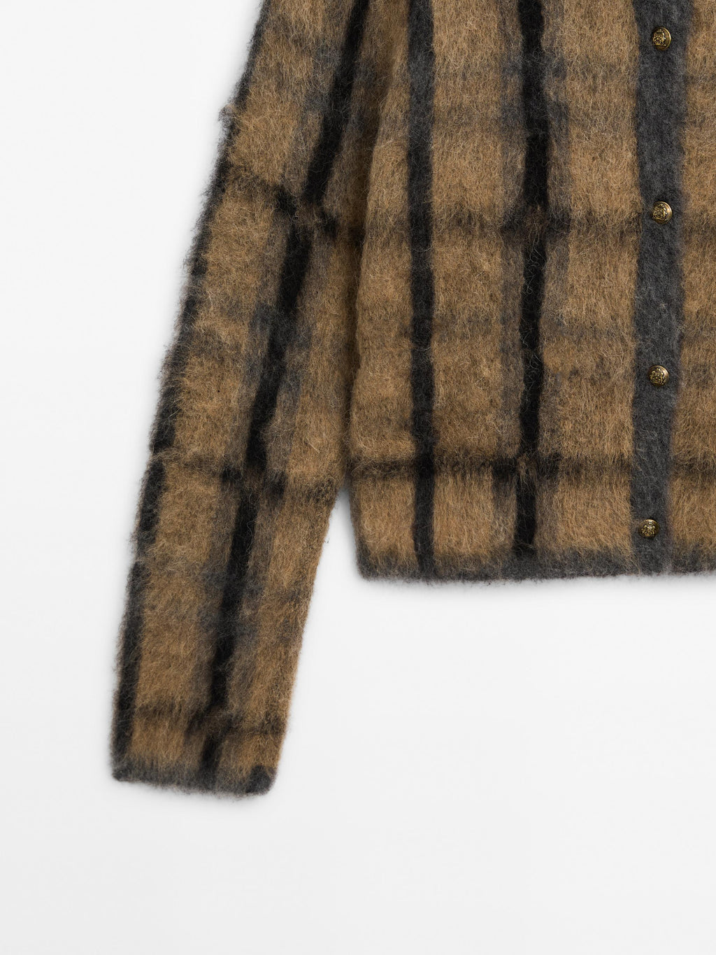 MD Kareli Yün ve Alpaka Karışımlı Hırka