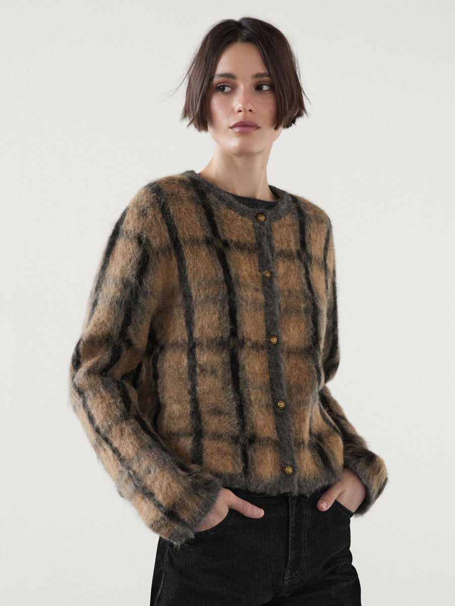 MD Kareli Yün ve Alpaka Karışımlı Hırka