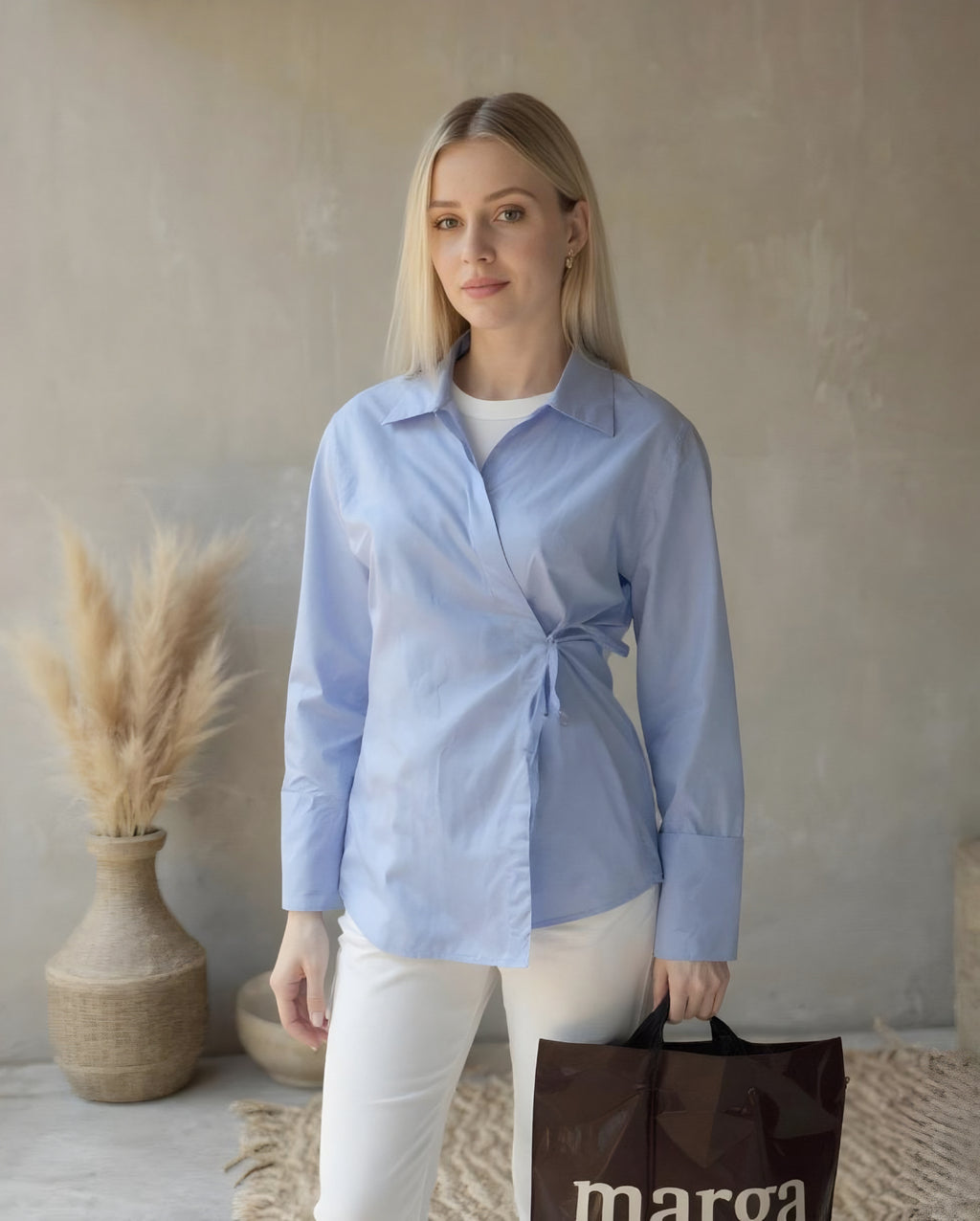 İP BAĞLAMALI KİMONO GÖMLEK