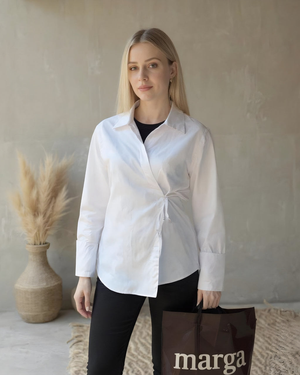 İP BAĞLAMALI KİMONO GÖMLEK