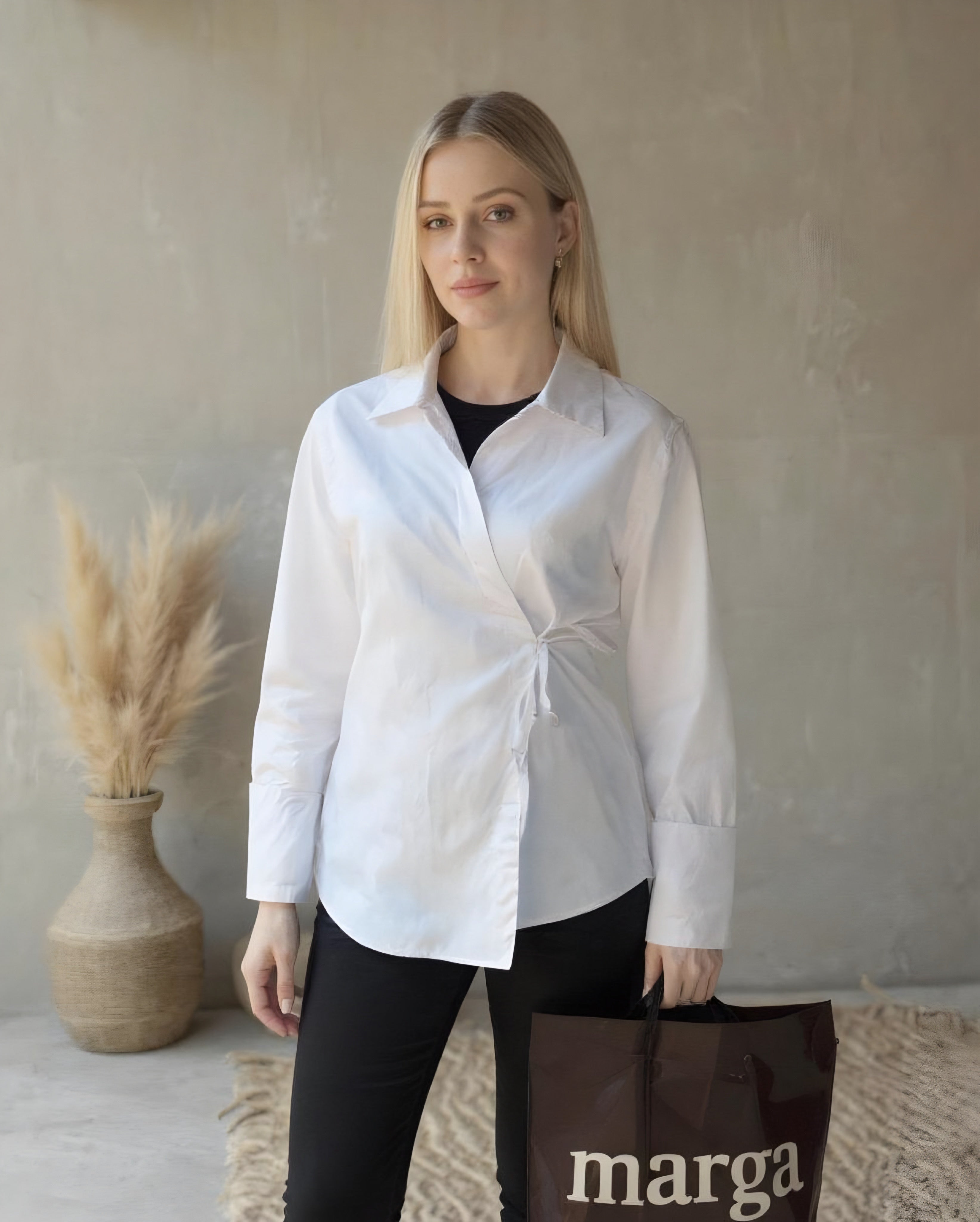 İP BAĞLAMALI KİMONO GÖMLEK