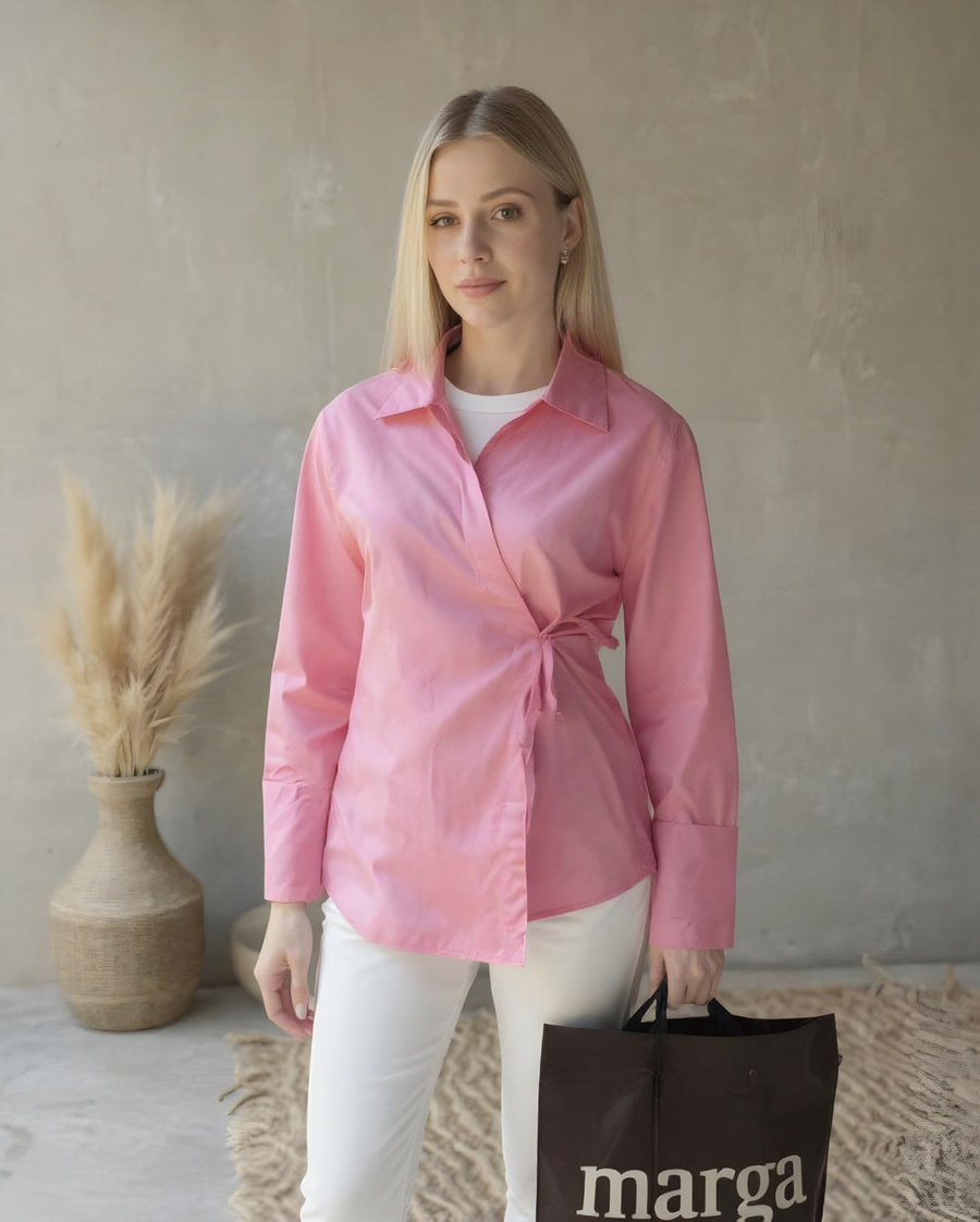 İP BAĞLAMALI KİMONO GÖMLEK