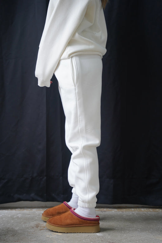 Premium 450 GSM Oversize Eşofman Altı - Beyaz