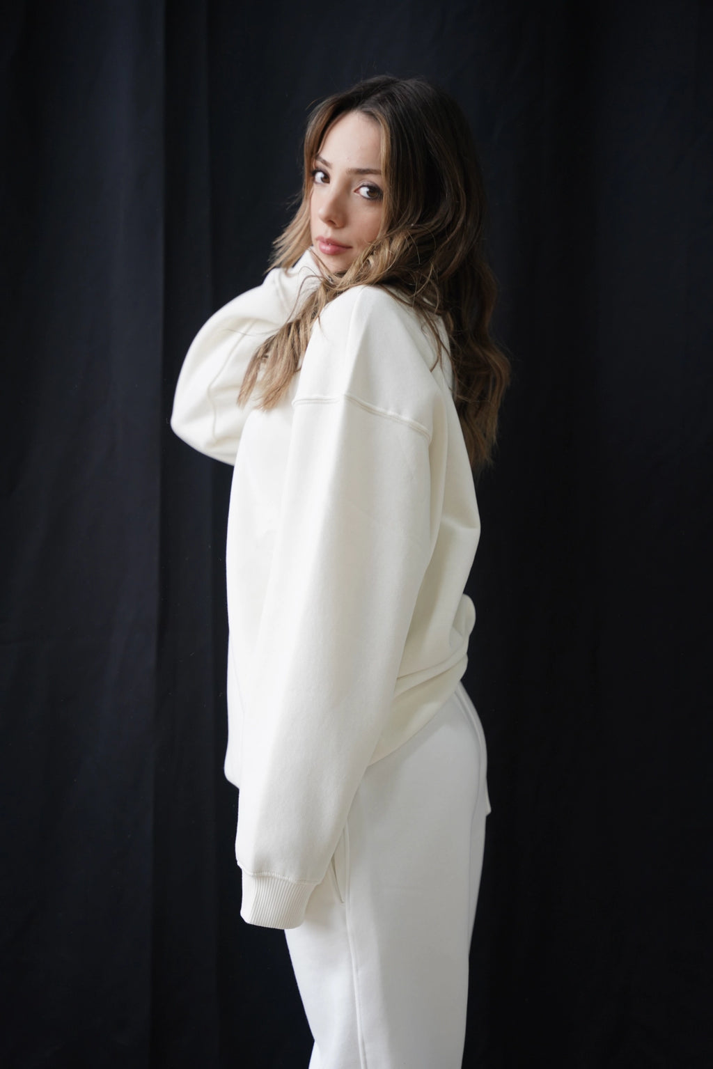 Premium 450 GSM Oversize Sweatshirt - Beyaz