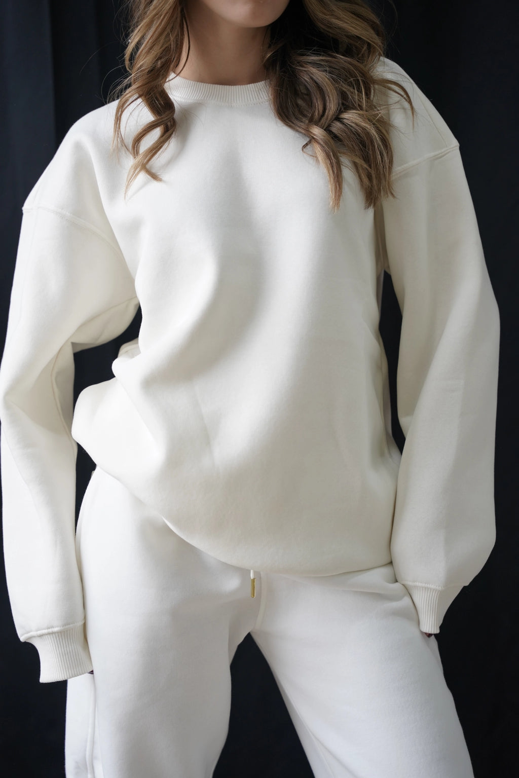 Premium 450 GSM Oversize Sweatshirt - Beyaz