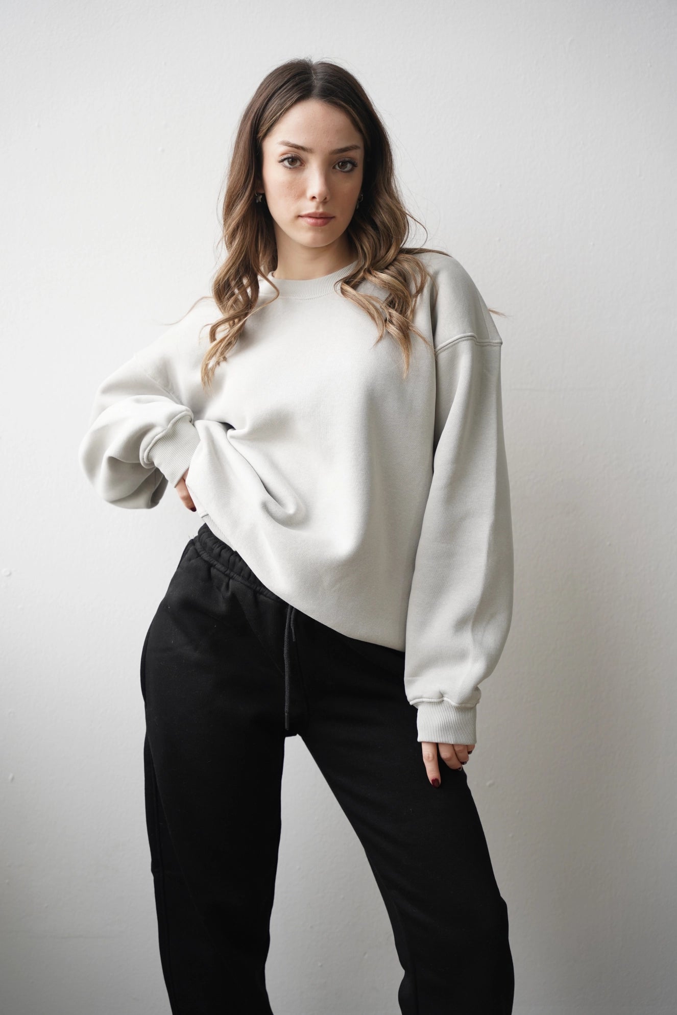 Premium 450 GSM Oversize Sweatshirt - Açık Gri