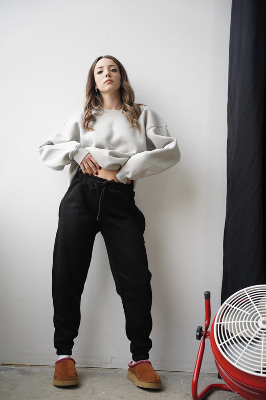 Premium 450 GSM Oversize Eşofman Altı - Siyah