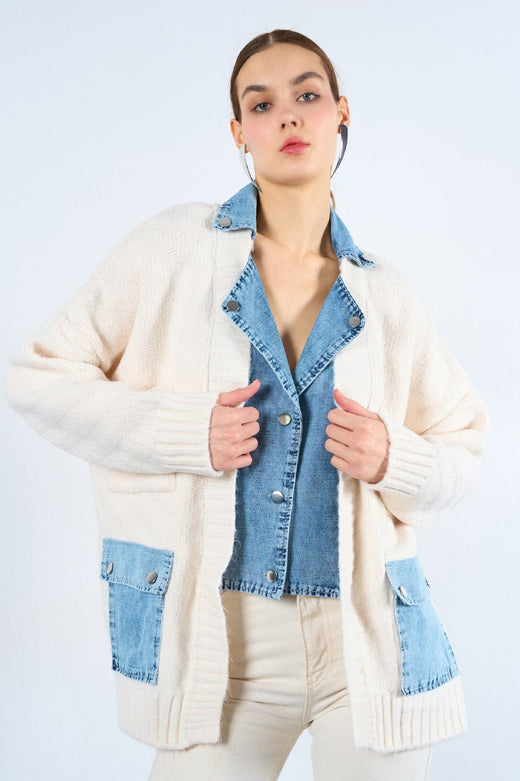 Kotlu Cepli Düz Hırka