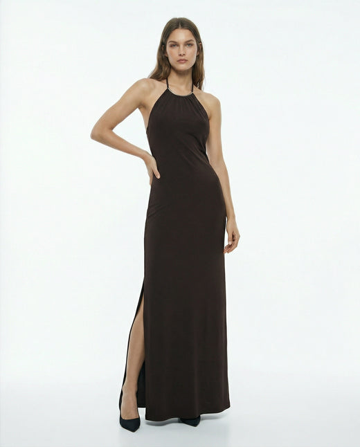 METAL HALTER YAKA ELBİSE