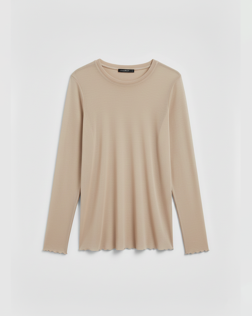 TRANSPARAN BİSİKLET YAKA BLUZ