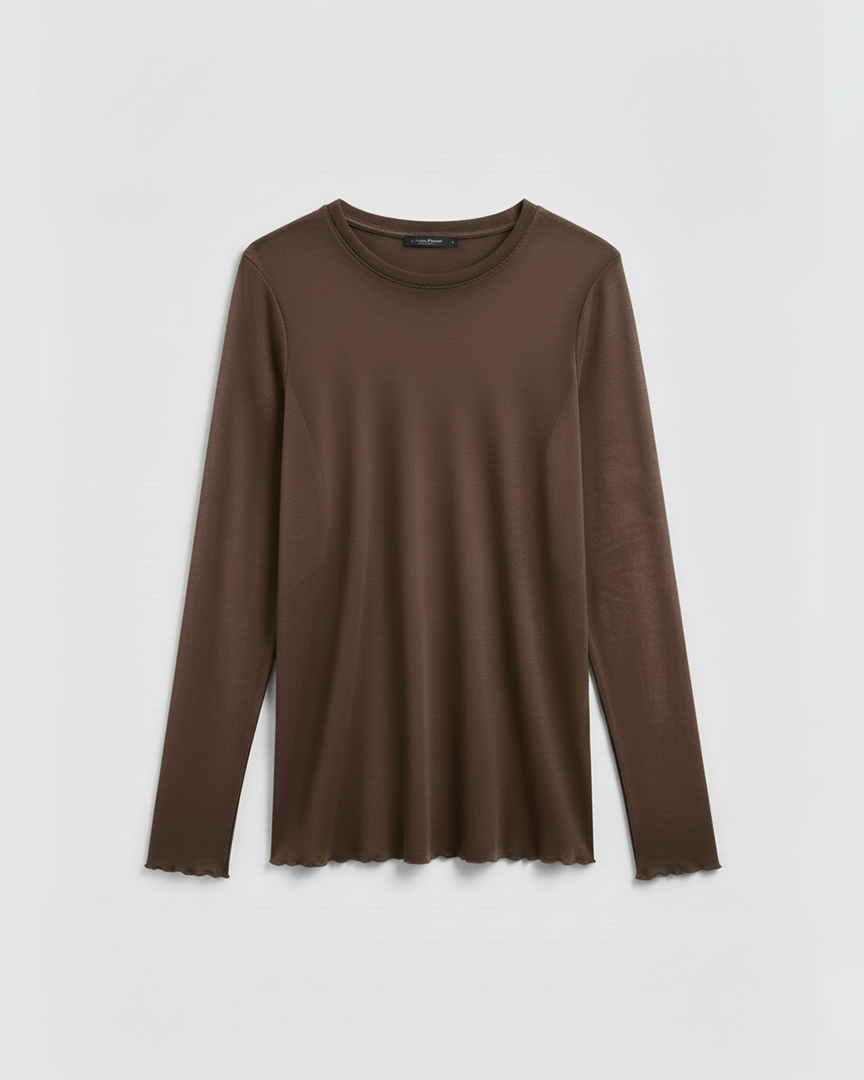 TRANSPARAN BİSİKLET YAKA BLUZ