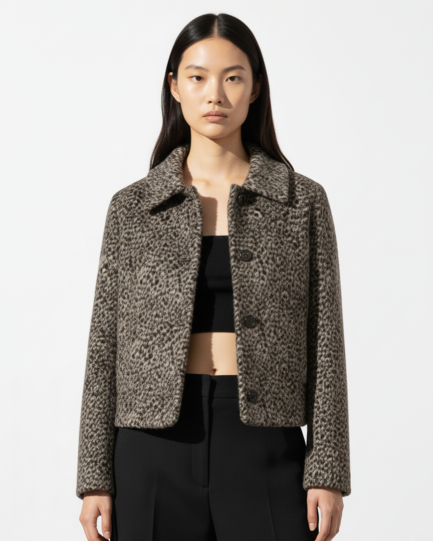 LEOPAR DESENLİ KISA KAŞE KABAN CEKET