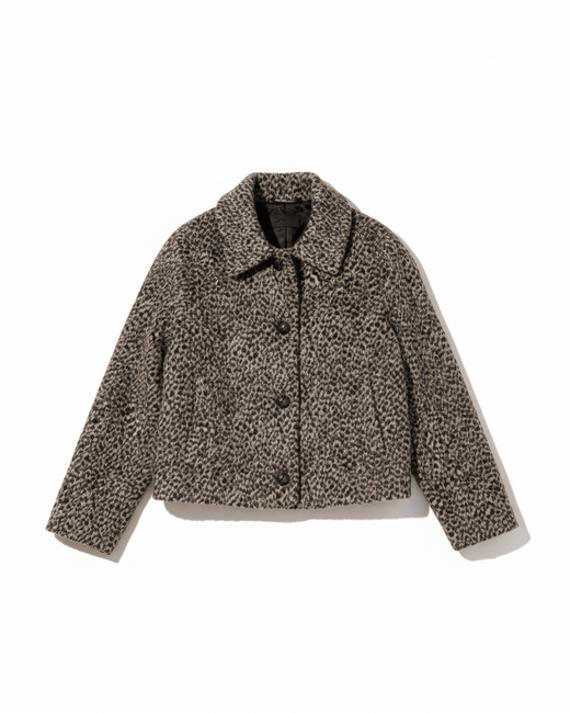 LEOPAR DESENLİ KISA KAŞE KABAN CEKET