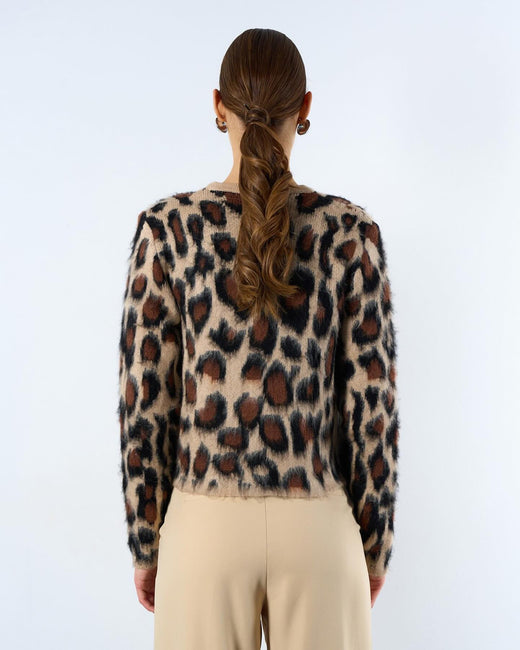 Leopar Desenli Hırka