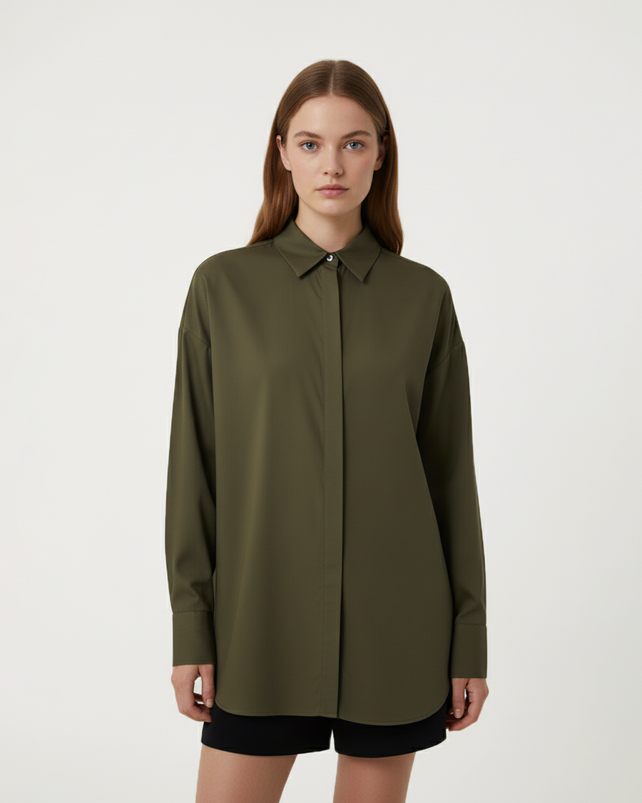 GİZLİ PATLI OVERSİZE GÖMLEK