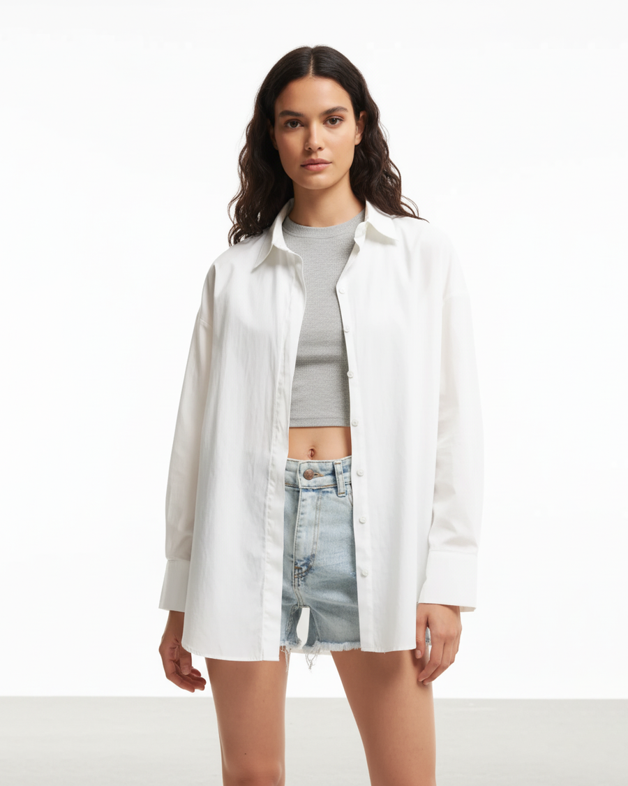 GİZLİ PATLI OVERSİZE GÖMLEK